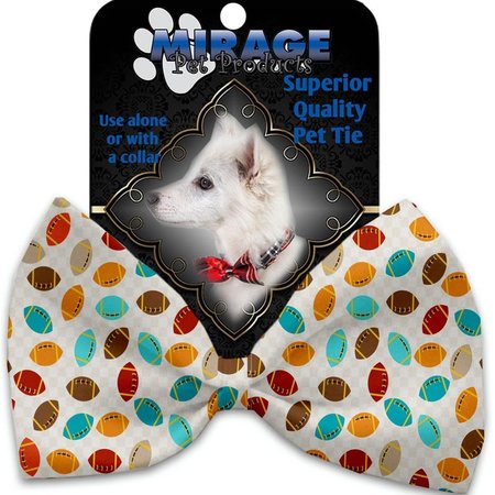 MIRAGE PET PRODUCTS Football Frenzy Pet Bow Tie Collar Accessory with Cloth Hook & Eye 1323-VBT